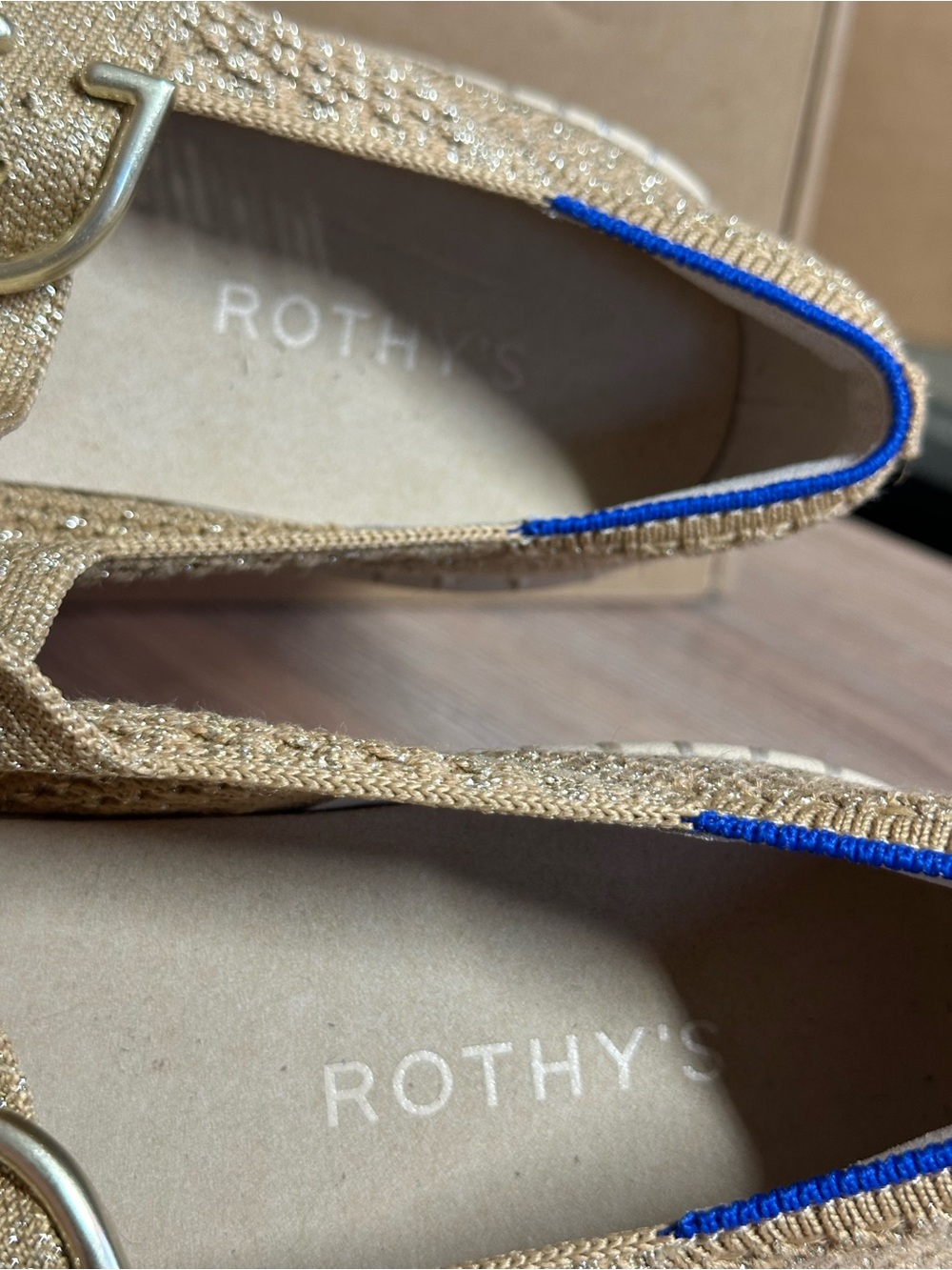 Rothy’s The Espadrille Mary Jane Metallic Golden Sun - Picture 14 of 16